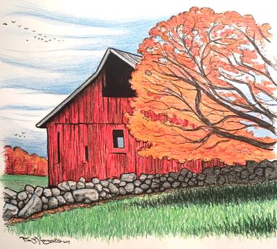 Red Barn in Fall